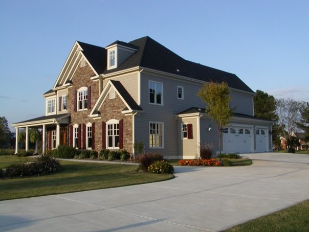 Design ideas for a classic house exterior in Raleigh.
