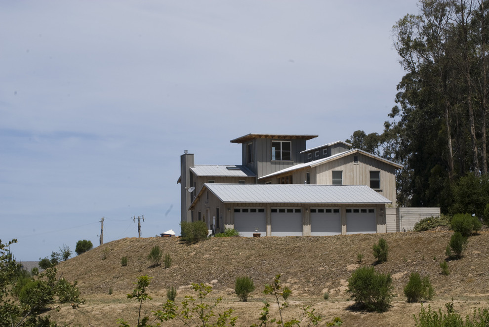 Rustic wood exterior home idea in San Luis Obispo