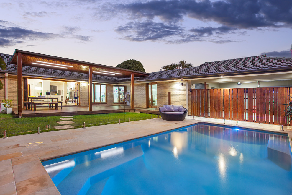 Example of a minimalist exterior home design in Gold Coast - Tweed