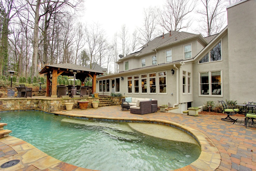 Indoor/Outdoor Living Transitional House Exterior Atlanta by Quality Craftsmen