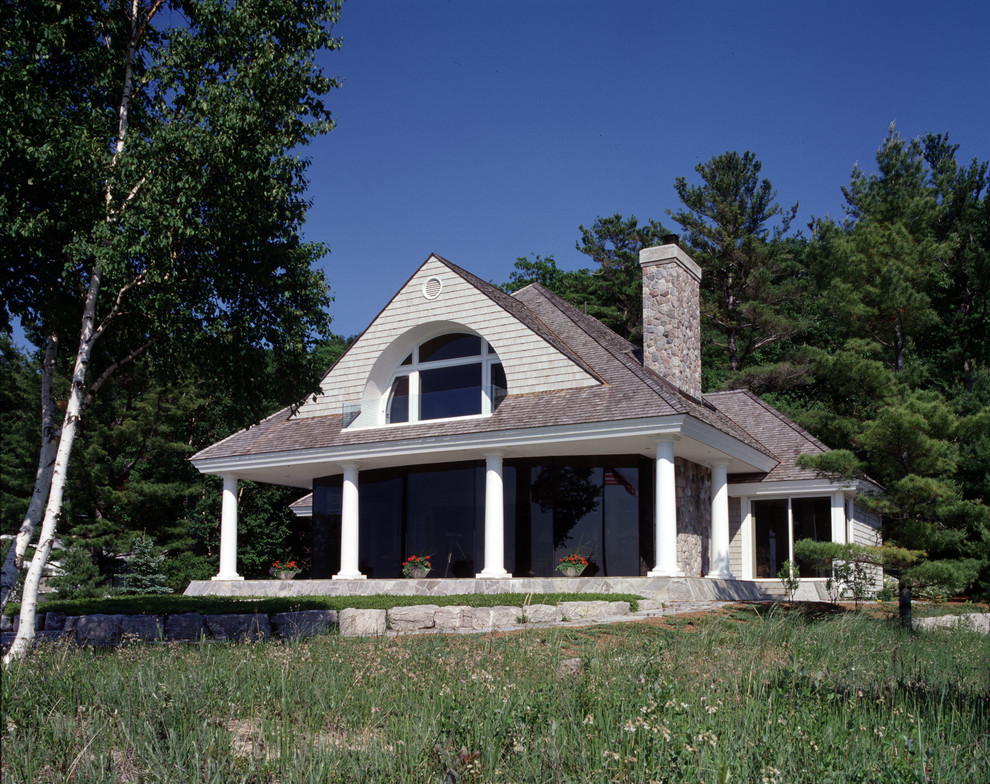 Example of a beach style exterior home design in Detroit