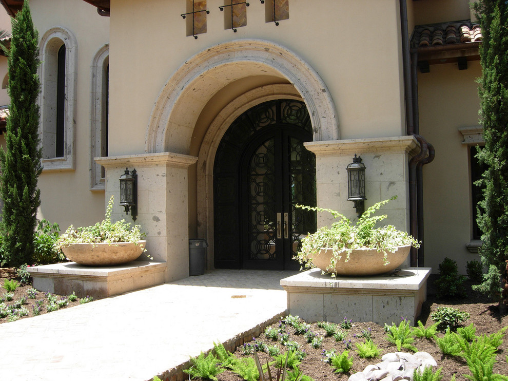 Grand Entrance Mediterranean Exterior Houston by Cantera