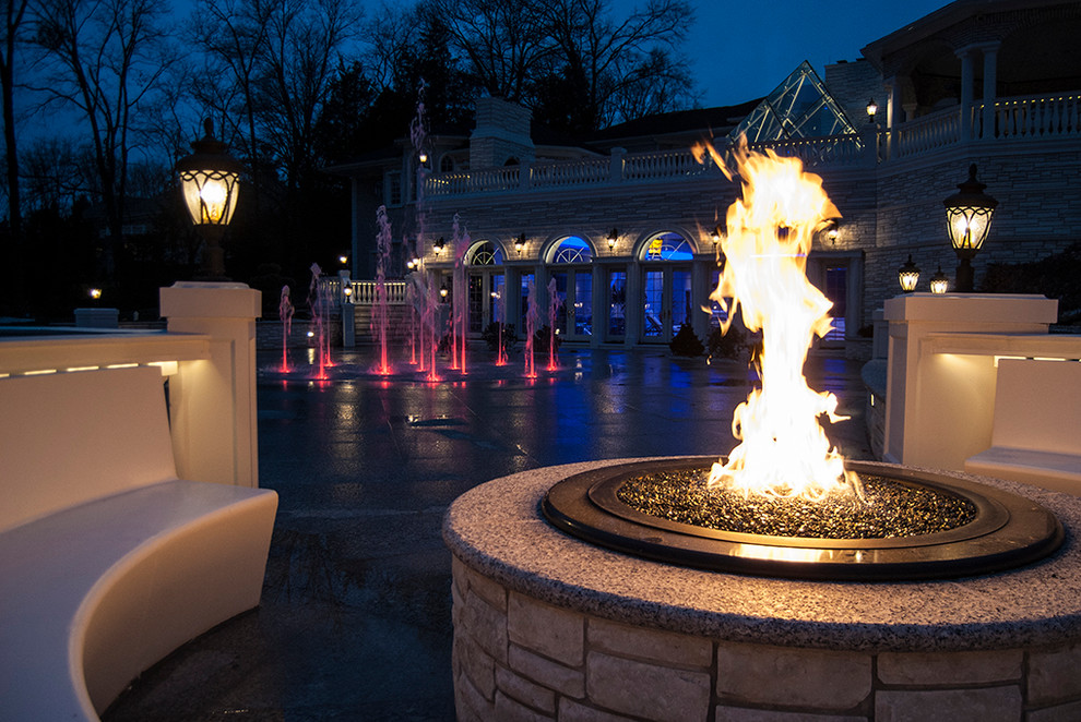 Granite Terrace, Gazebo & Fountain Contemporary Exterior Other