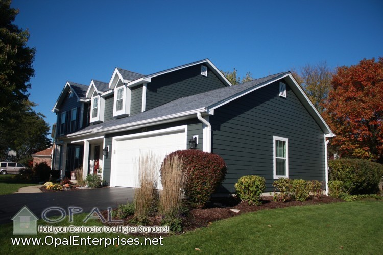 Gray House With James Hardie Plank Cedarmill Siding & White Trim -  Traditional - Exterior - Chicago - By Opal Enterprises, Inc. | Houzz