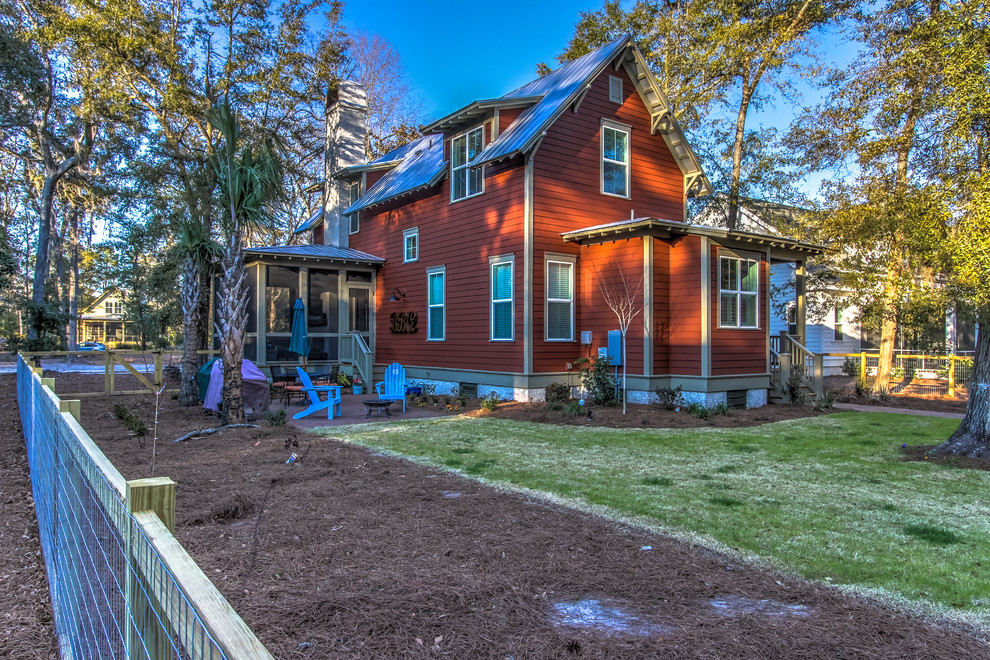 Elegant red exterior home photo in Atlanta