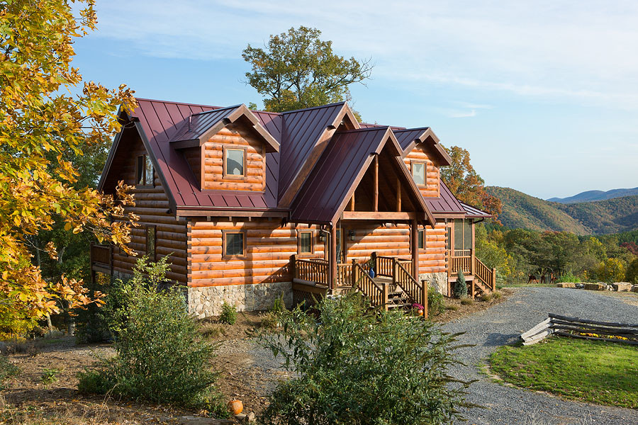 Grimm Rustic Exterior Charlotte by Log Homes of America Houzz