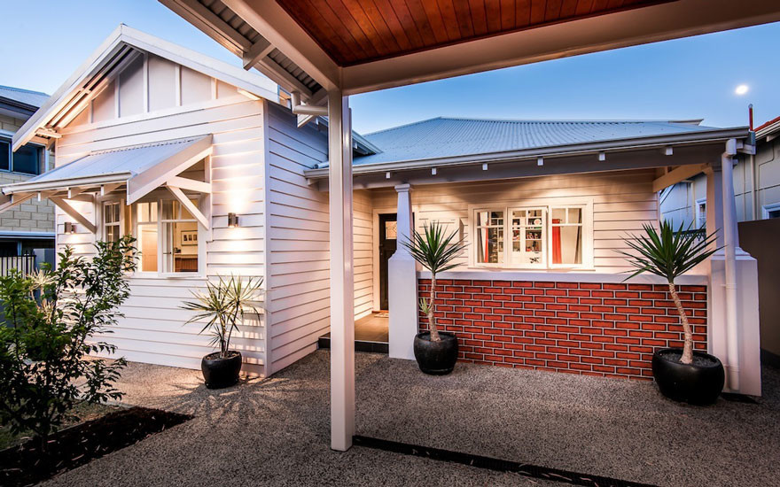 Elegant concrete fiberboard exterior home photo in Perth