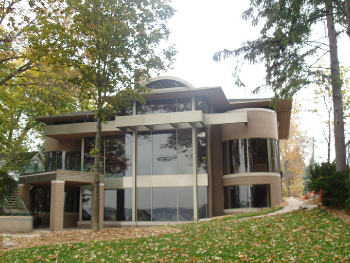 Example of a trendy exterior home design in Detroit