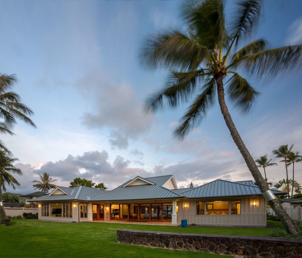 Large world-inspired house exterior in Hawaii.