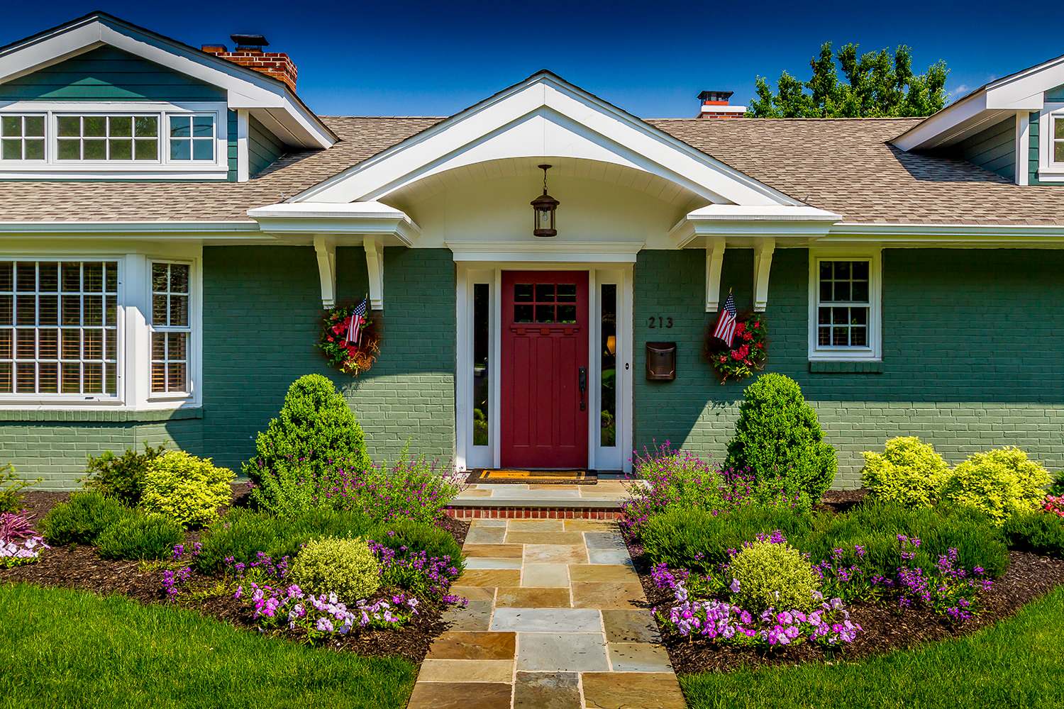 Our Favorite Green Exterior House Colors - brick&batten
