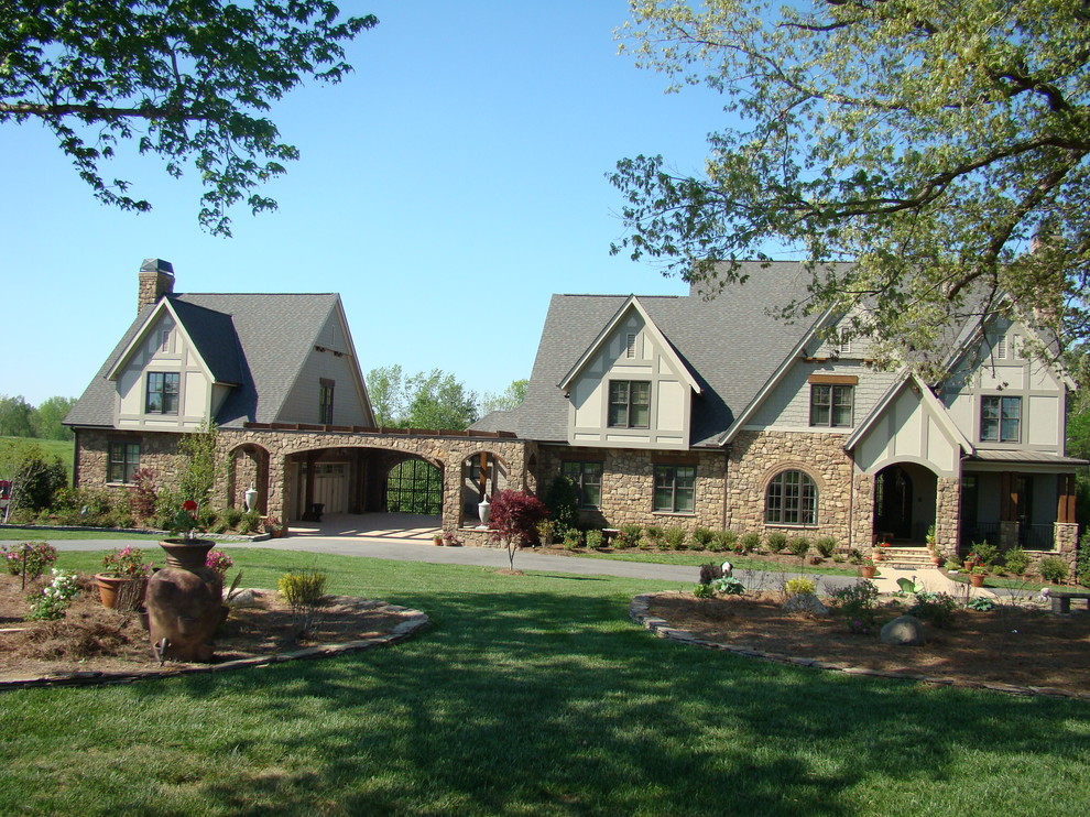 Photo of a traditional house exterior in Charlotte.