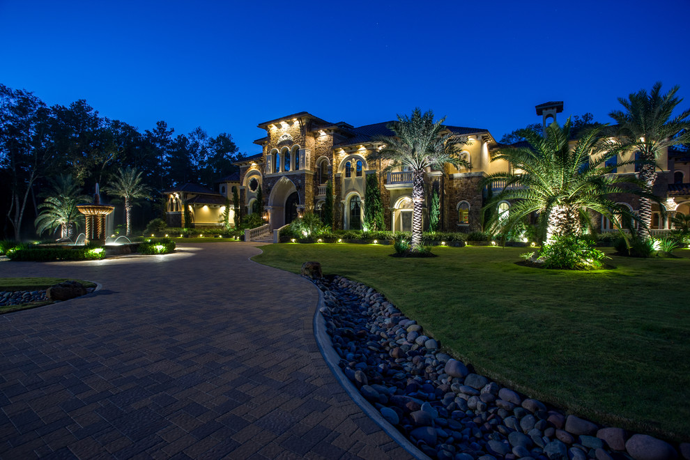 High Meadow Ranch Front Photo Shoot Mediterranean Exterior Houston by Marquise Pools Houzz