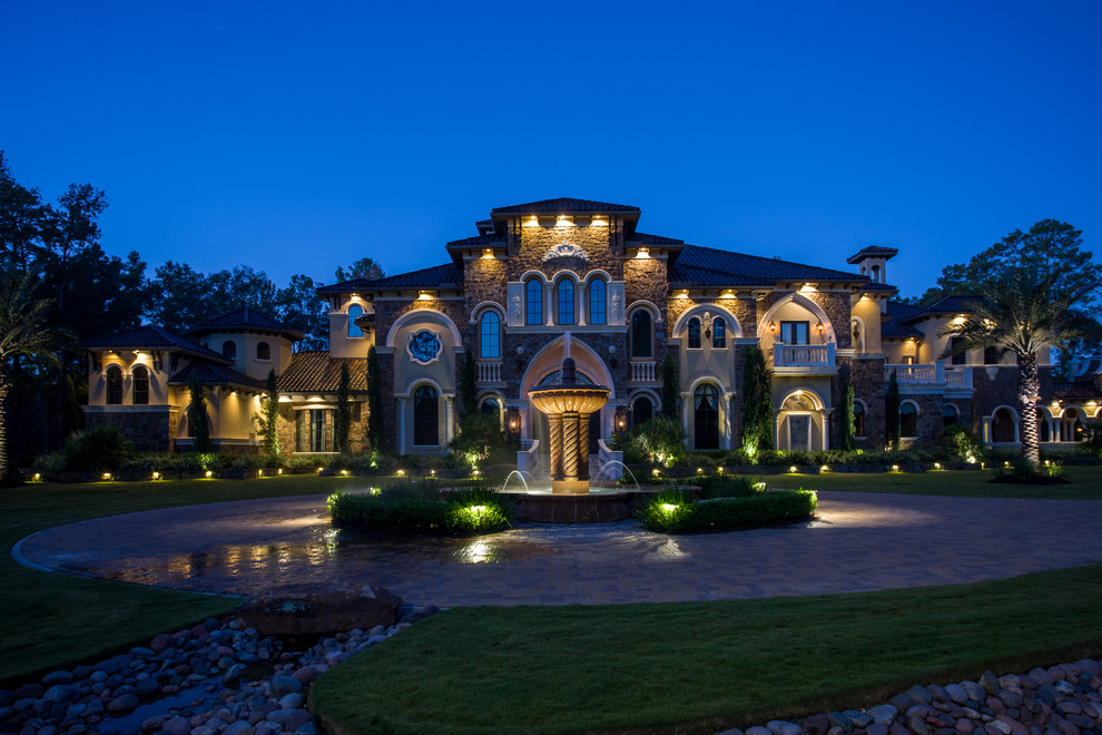 High Meadow Ranch Front Photo Shoot Mediterranean Exterior Houston by Marquise Pools Houzz