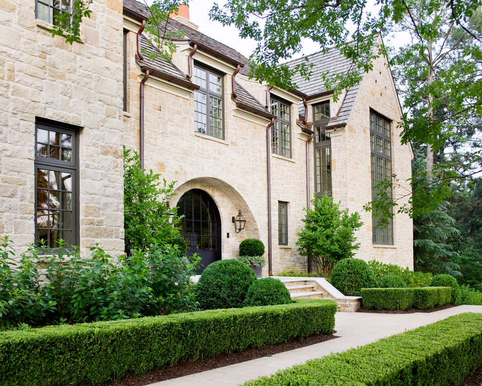 Inspiration for a classic house exterior in Atlanta with stone cladding.