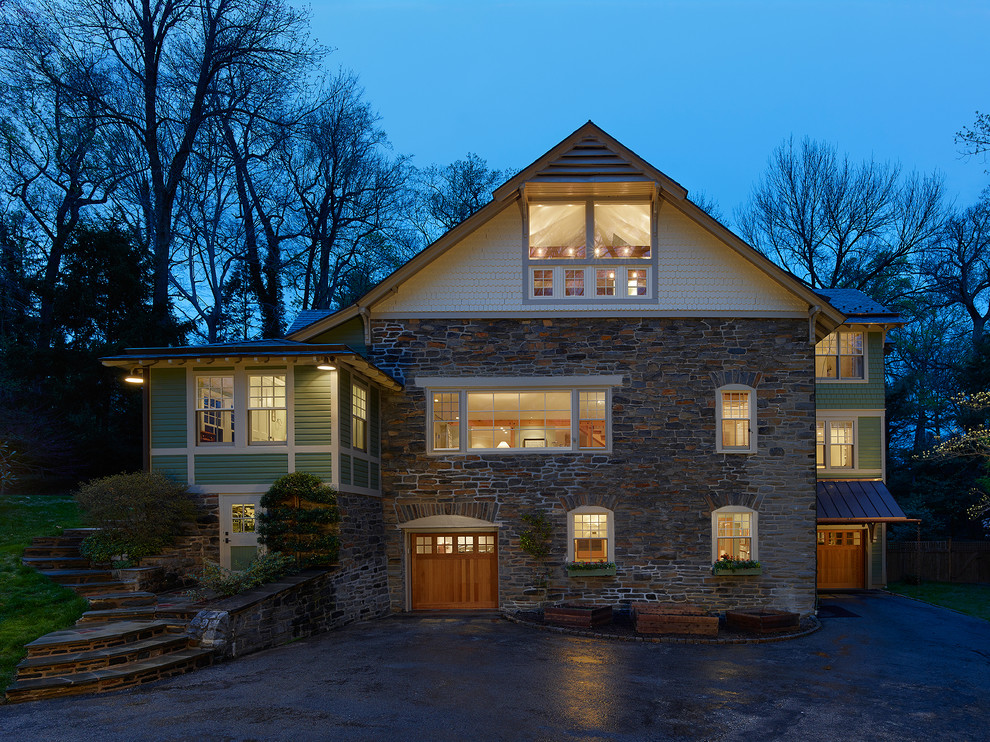Example of a cottage exterior home design in Philadelphia
