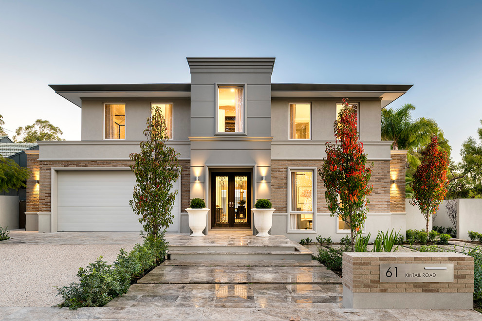 Design ideas for an expansive and beige victorian two floor house exterior in Perth.
