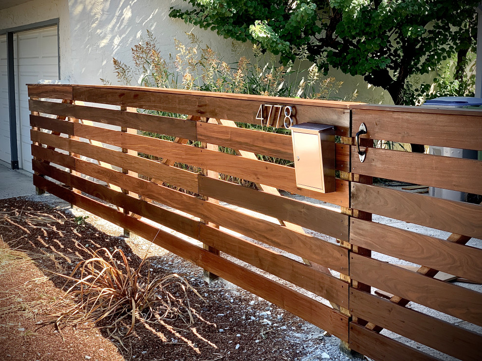 Horizontal Ipe Fence and Gate Contemporary Exterior San Francisco