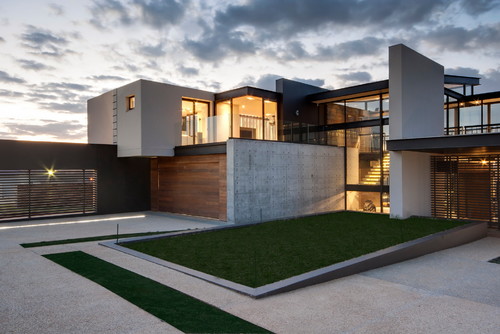 Home elevation with concrete facade