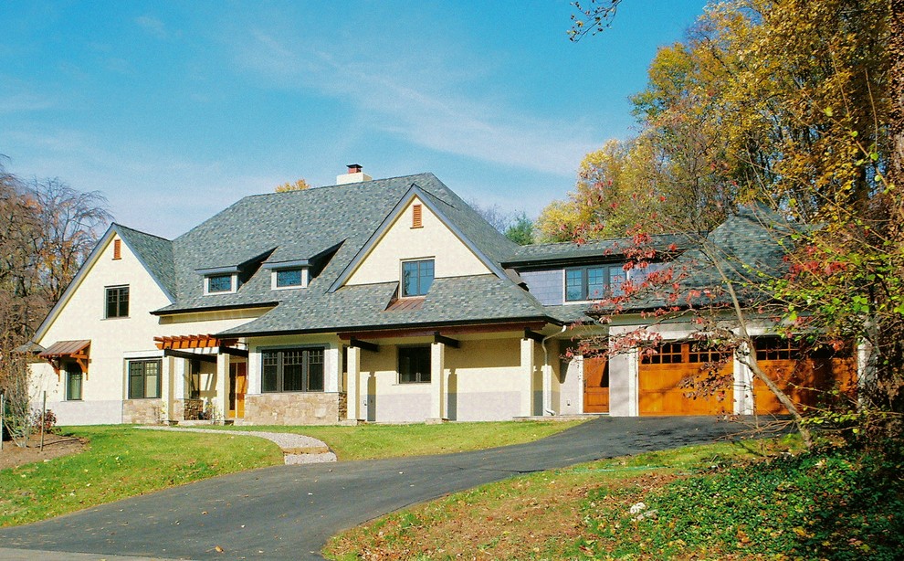 Пример оригинального дизайна: дом в стиле фьюжн