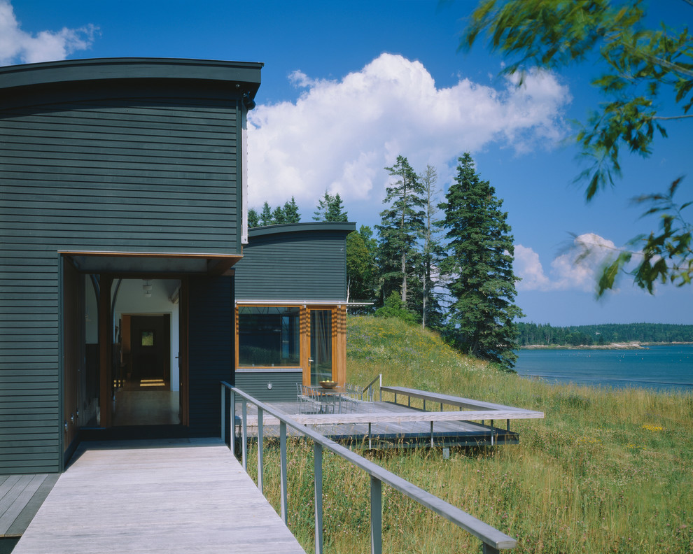 Inspiration for a contemporary house exterior in Portland Maine.