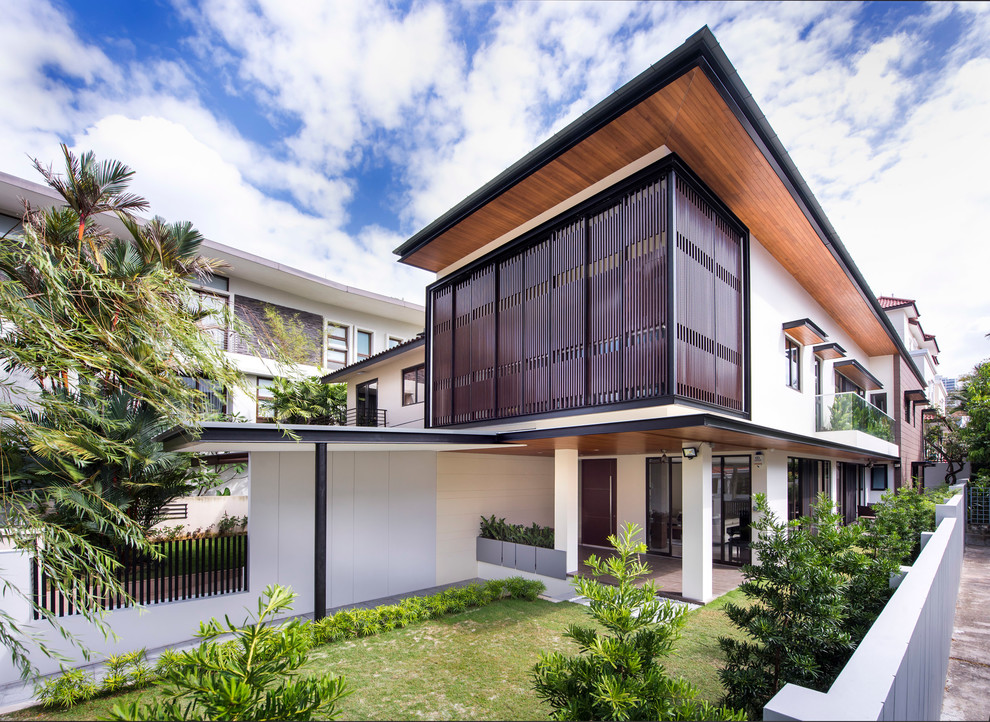 Example of a trendy exterior home design in Singapore