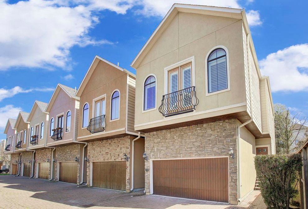 Houston Townhouse Open Concept Living Transitional Exterior