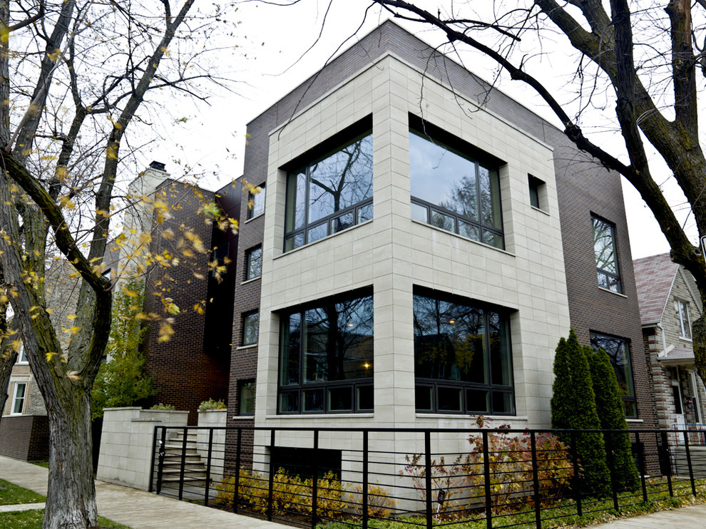 Modernes Haus mit Backsteinfassade in Chicago