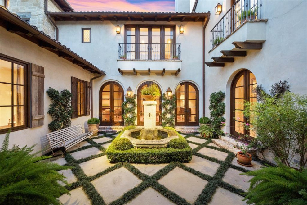 Inspiration for a mediterranean exterior home remodel in Houston