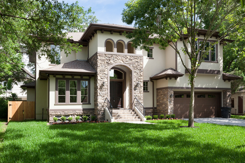Tuscan exterior home photo in Houston