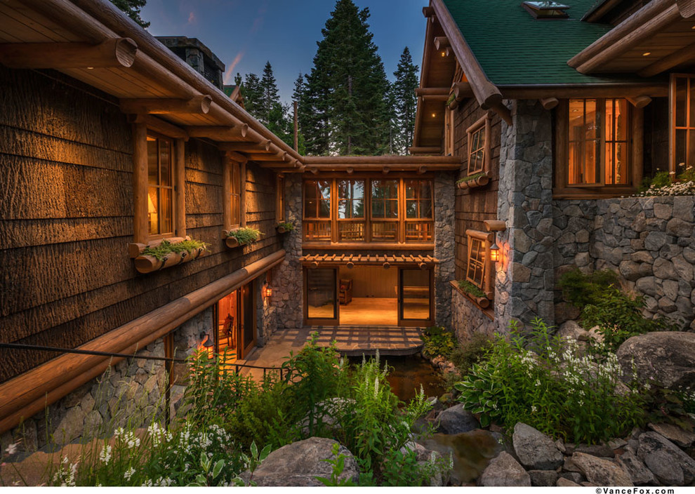Hybrid Log Home Rustic Exterior Sacramento by Bruce Olson