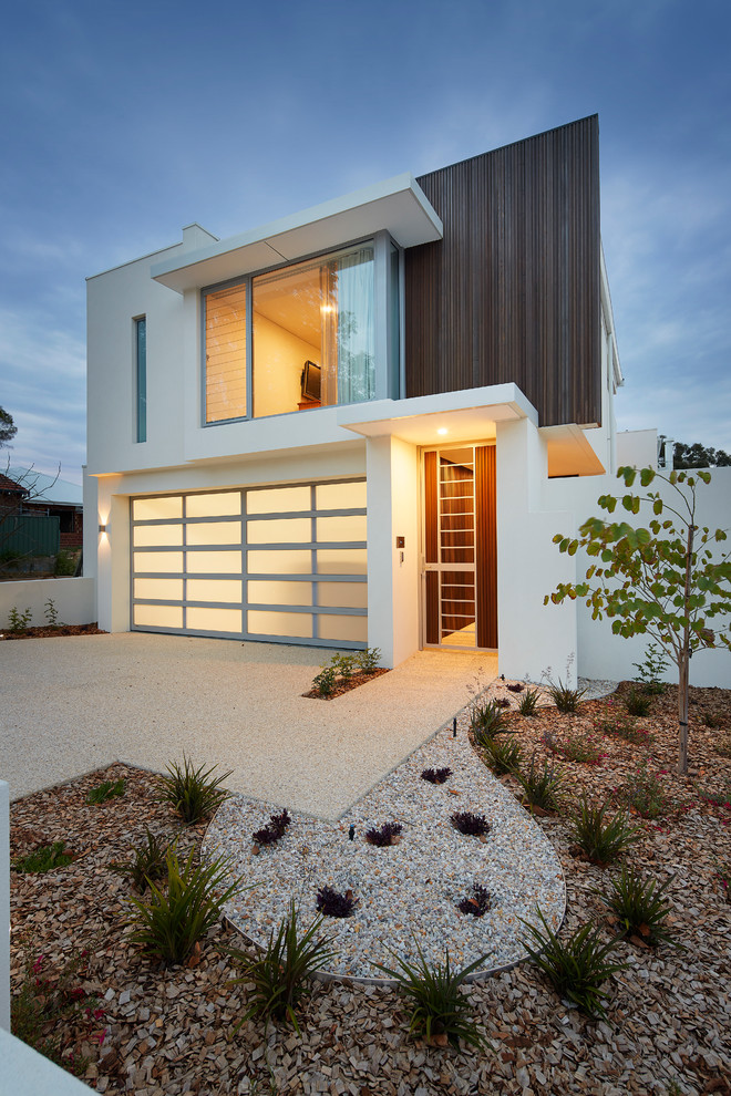 Zweistöckiges Modernes Haus mit Mix-Fassade und Flachdach in Perth