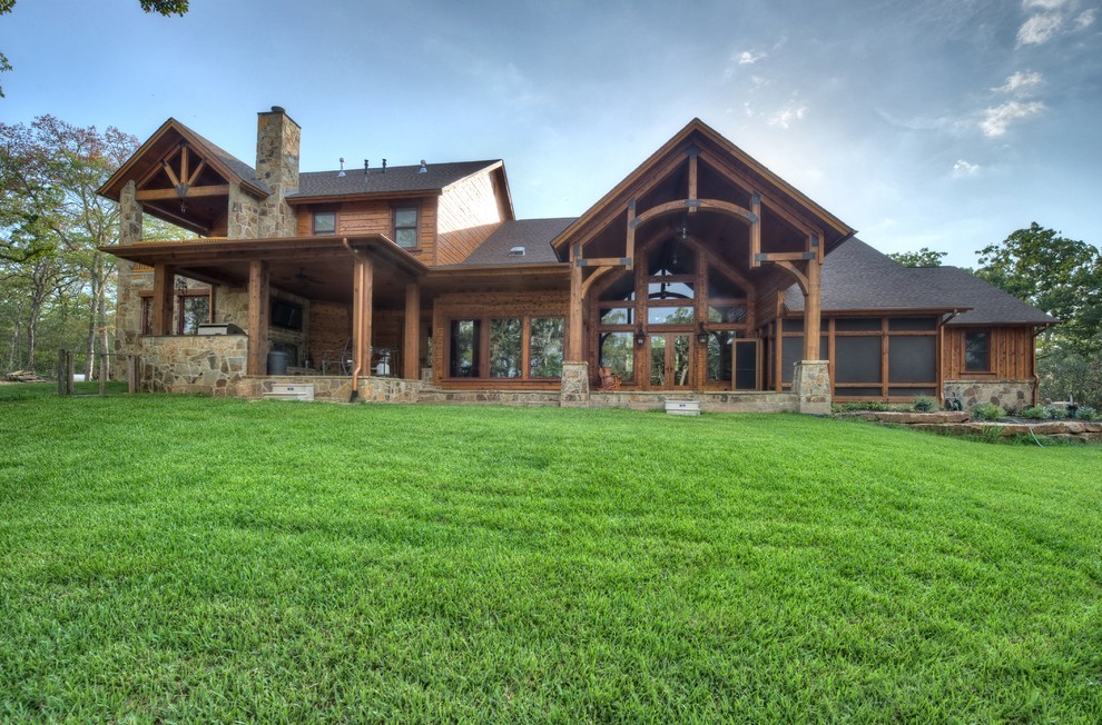 Indian Lakes, Mountain Lodge Style Rustic Exterior Houston by