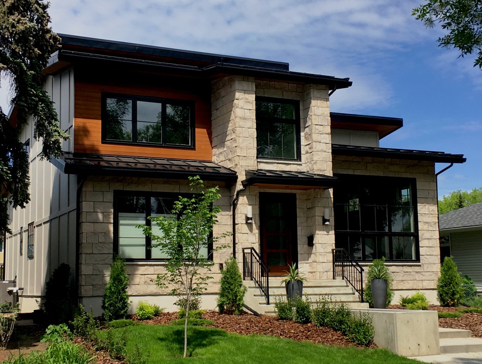 Indiana Limestone Residence - Contemporary - Exterior - Edmonton - by ...