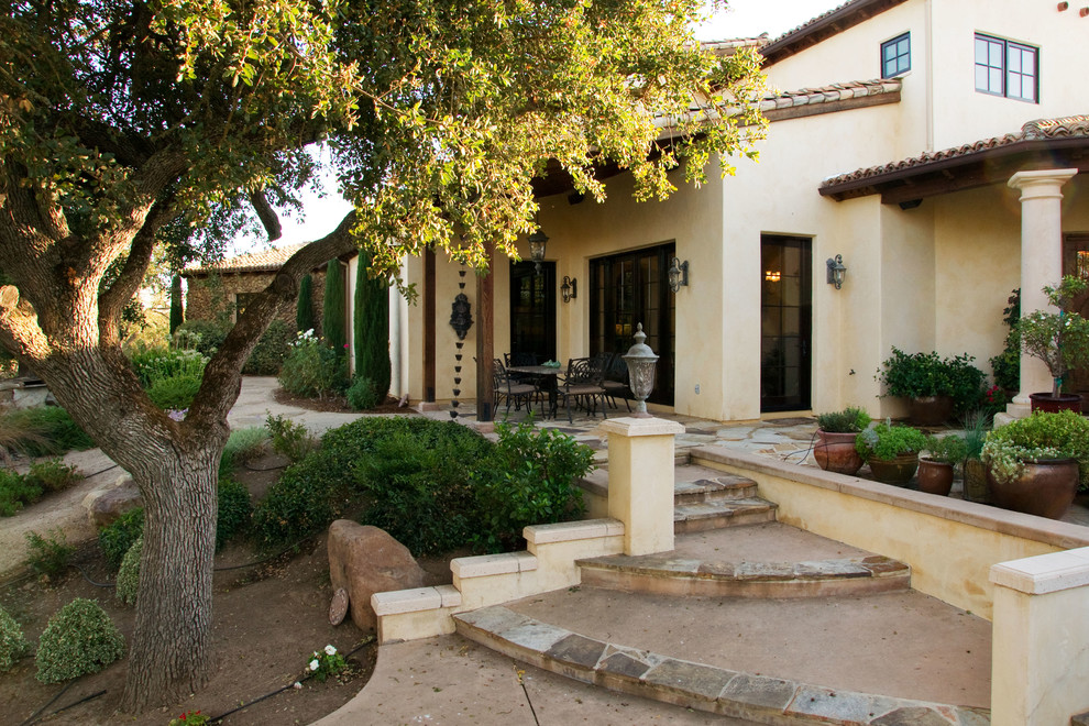 Inspiration for a mediterranean exterior home remodel in San Luis Obispo