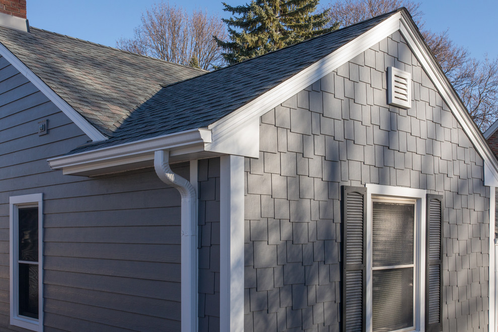 James Hardie Night Gray siding installation and a new roof in La Grange