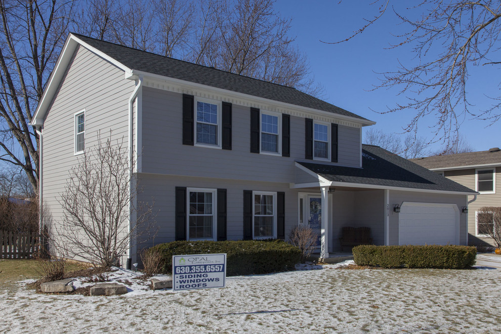 James Hardie Pearl Gray siding installation Traditional Exterior