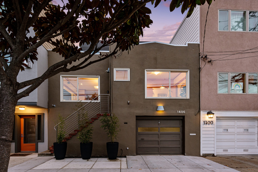 Small zen multicolored one-story wood exterior home photo in San Francisco