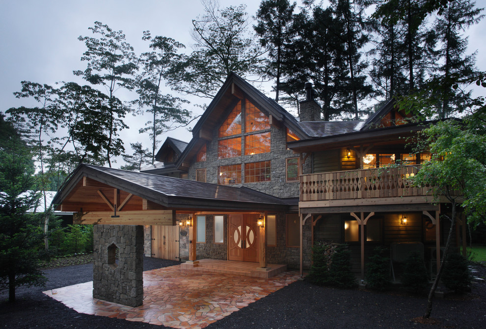 Japanese Mountain Home Farmhouse Exterior Other by A Cut Above