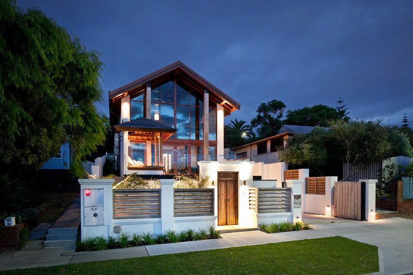 Design ideas for a world-inspired house exterior in Perth.