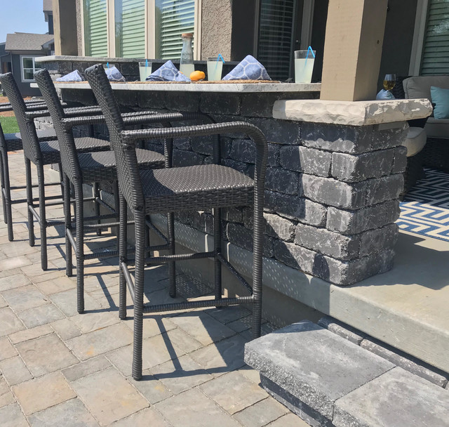 Kansas Paver Patio, Fire Pit, Outdoor Kitchen and Dining, and