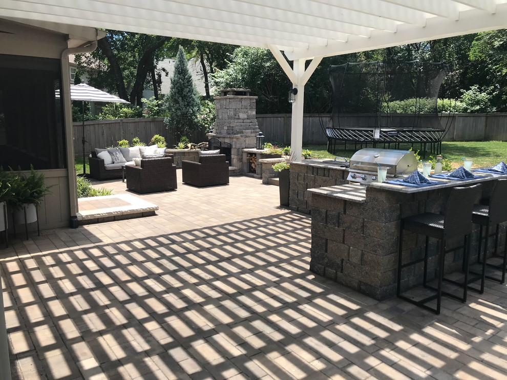 Kansas Paver Patio, Outdoor Kitchen, and Fireplace Patio Kansas