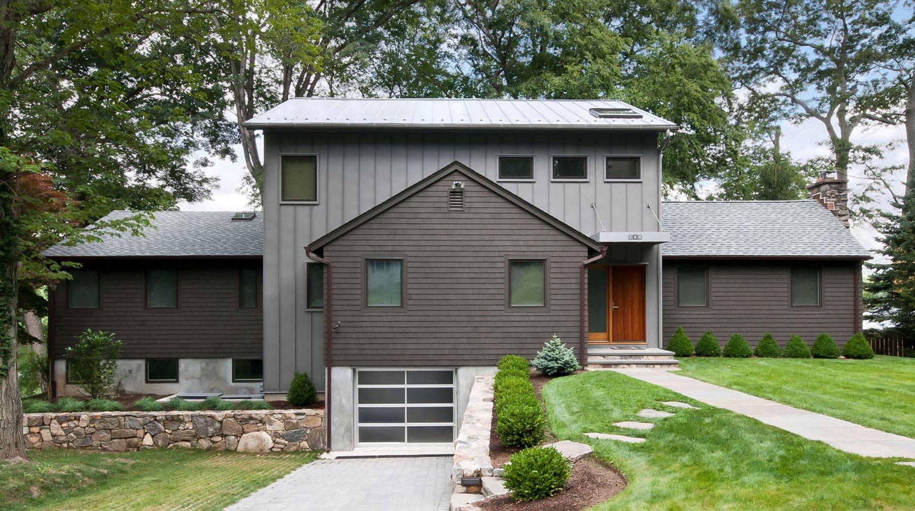 grey and brown exterior house