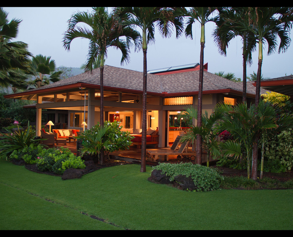 World-inspired house exterior in Hawaii.