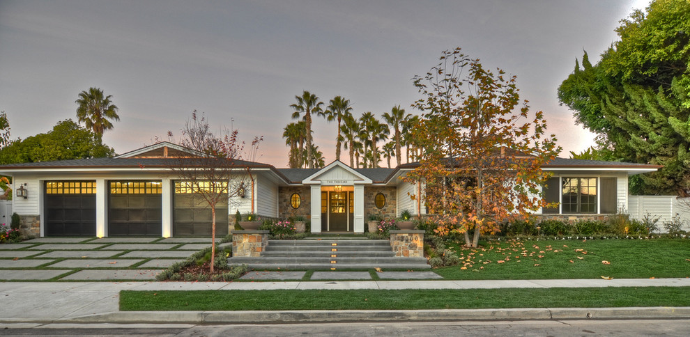 Transitional exterior home idea in Orange County