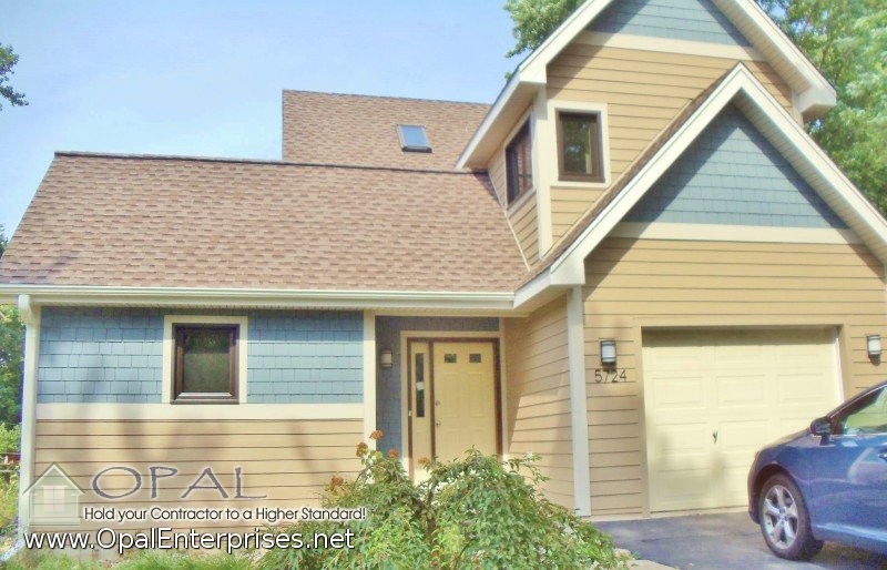 Khaki Brown & Boothbay Blue James Hardie Siding with Matching Soffit ...