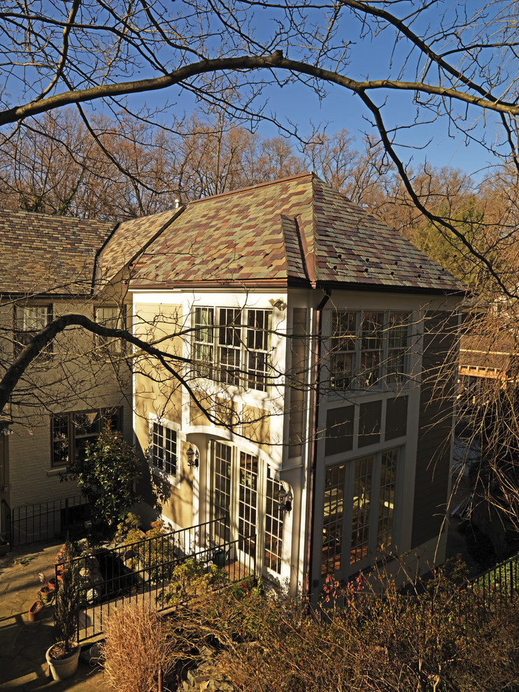 Inspiration for a traditional two floor house exterior in DC Metro.