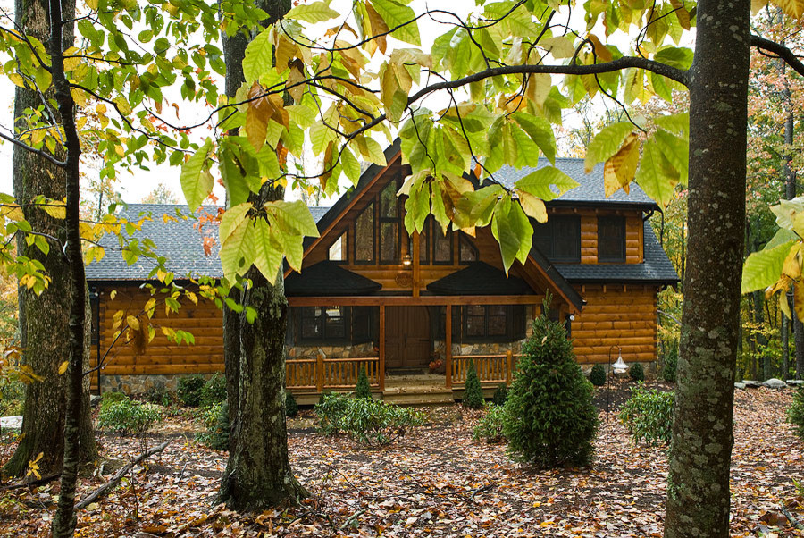 Koser Rustic Exterior Charlotte by Log Homes of America Houzz