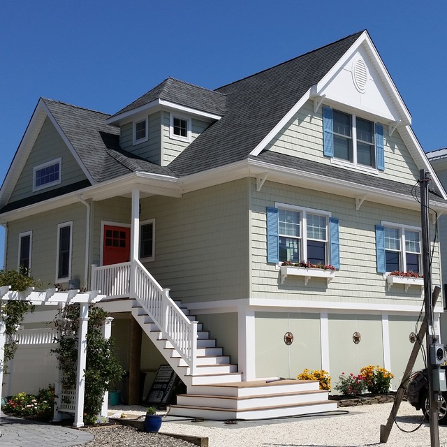 Lagoon Front Residence, Toms River, NJ Coastal House Exterior New