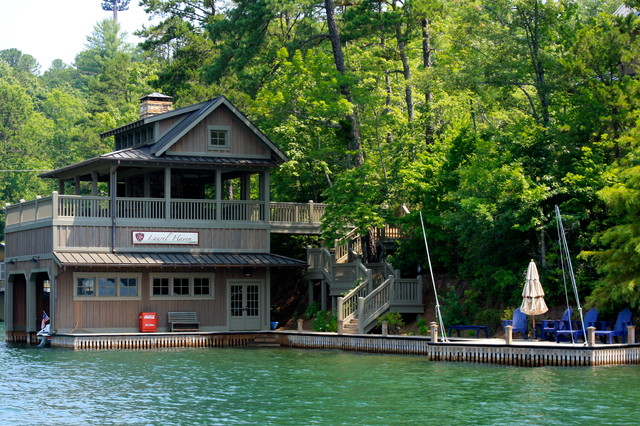 Lake Burton Boat Houses Traditional Garden Shed and Building