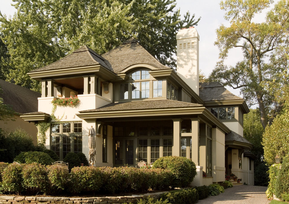 Traditional two floor house exterior in Minneapolis.